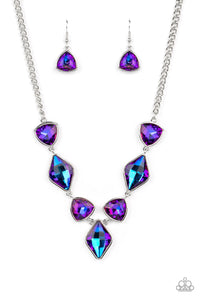 Glittering Geometrics - Purple Necklace