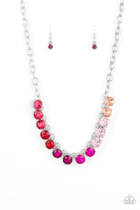 PAPARAZZI RAINBOW RESPLENDENCE PINK NECKLACE