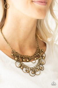 Paparazzi Warning Bells-Brass Necklace